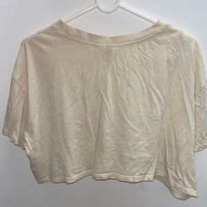 Beige H&M Oversized Crop Tee