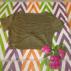 Olive Crop Top