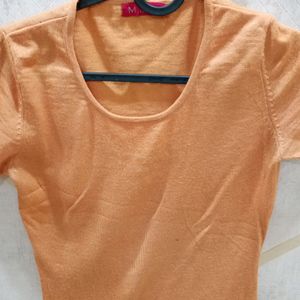 Orange Casual Wear T- Shirt