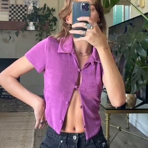 New Cute Pinterest Magenta Sparkly Crop Top