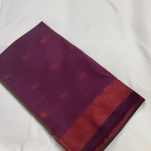 Purple Self Embroidery Saree