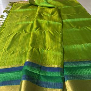 Green Silk Saree Without Blouse