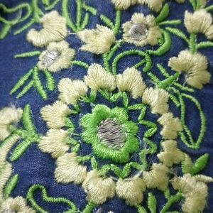 Embroidered  Denim Cotton Kurti