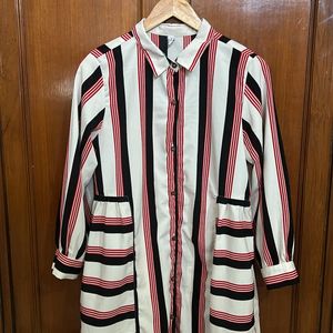 Black And Red Striped Tunic