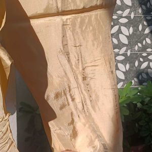 Golden Shiny Embrodied Kurti With Pants