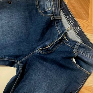 Dark Blue Denim Jeans For Womens