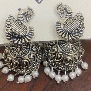 Oxidised Pecoak Design Jumka Earrings Very Resanable Price