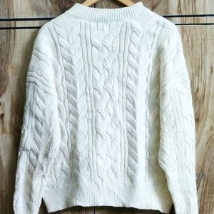 Designer Cream Colour Sweater Size-44