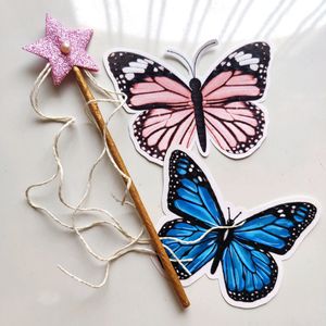 5 Pcs - 1 Star Wand And 4 Butterflies