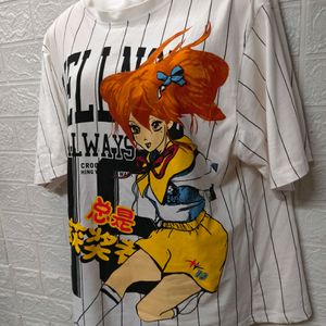 Printed Korean Anime T-Shirt for M To L Size