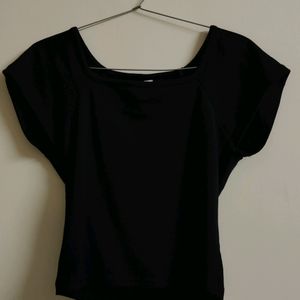 Square Neck Black Top