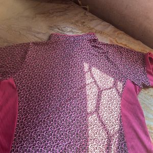 Sequin Pink Top Cheetah Print In Brownpink