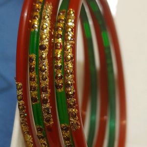 Bangles In Glass Red