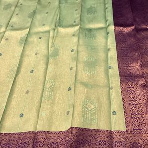 New Wedding Semi Silk Saree For Grabs