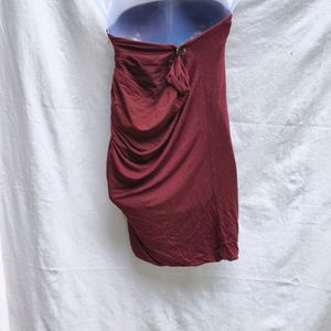 SEXY BURGUNDY COLOUR TUBE BODYCON