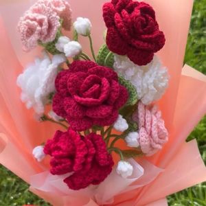 Bouquet Rose Crochet