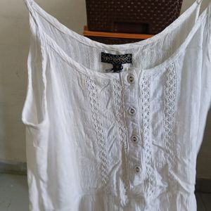 White Top For Women, Cut Sleeve