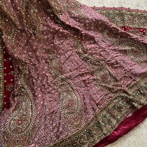 Bridal lehnga, maroon Colour