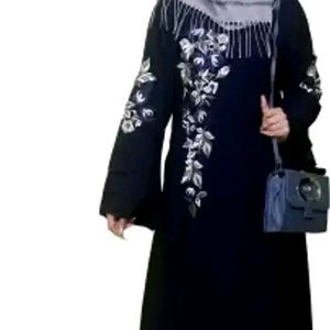 Black Thread Embroidery Burkha