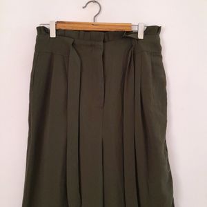 Olive Green Flared Trousers