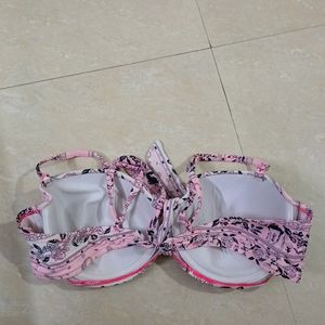 Pink Underwired Tie Up Bikini Top