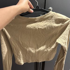 Brown Beige Crop Top