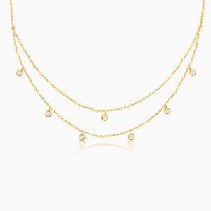 Giva Golden Dual Layer Zircon Necklace