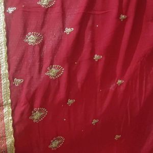 New Wedding Saree With Attached Blouse