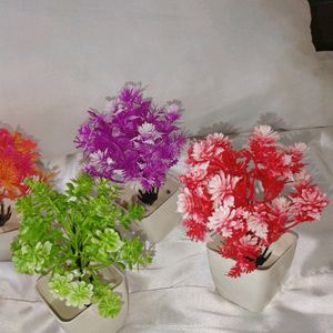 Set Of Four Artificial Plants With Pot