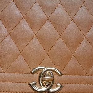 Chanel Inspired Tan Colour Slingbag