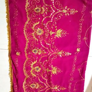 Hot Pink Hand Work Saree