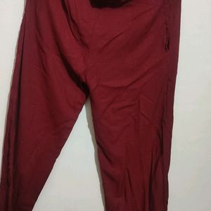 Maroon Kurti Plazo Set For Girl 30 Bust