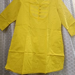 Avaasa Yellow Short kurti