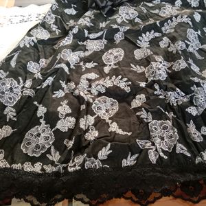 AESTHETIC BLACK FIRREL KNEE LENGTH SKIRT