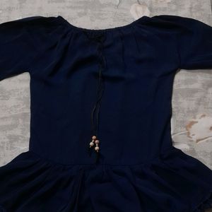 Navy Blue Paplum Top