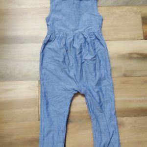 Branded Soft Denim Jumpsuit