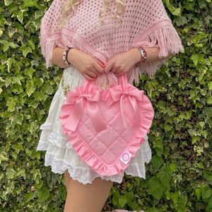 Aesthetic Coquette Pink Heart Bag