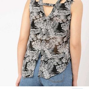 Tropical print top