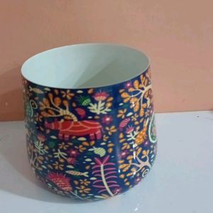 Multi coloured Rangoli Print Flower Pot