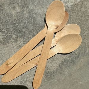 50 Pcs Wooden Spoon - Disposable