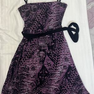 Party Dress - Purple Black Print