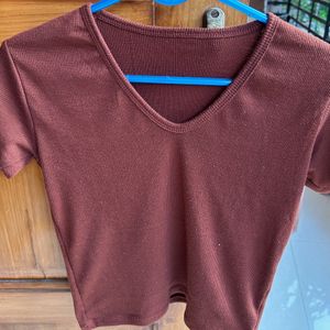 Brown Crop Top