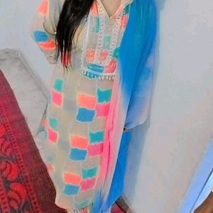 multi color afghani suit