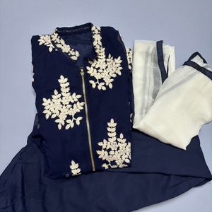 Embroidered Kurta Set With Dupatta