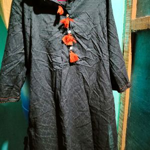 Black Pure Cotton Kurta (Unused)