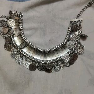 Oxidized Coin Necklace