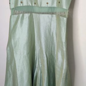 Full Length Kurta Green Sleeveless