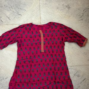 short pink kurti