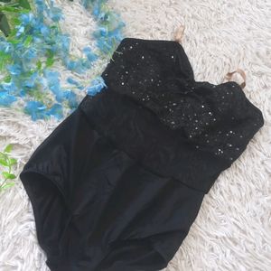 Sequin Black Bodysuit