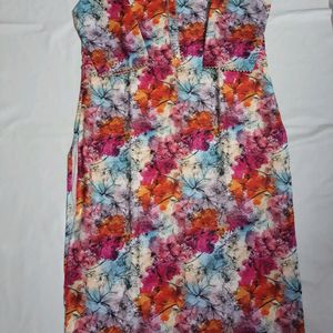 Pink Color Floral Kurti With Dupatta